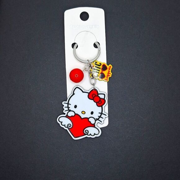 Hello kitty with heart keychain keyring charm accessory - Picture 2 of 4